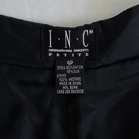 INC International Concepts Petite Velvet Trousers | Black | Size 4P | EUC - Picture 6 of 13
